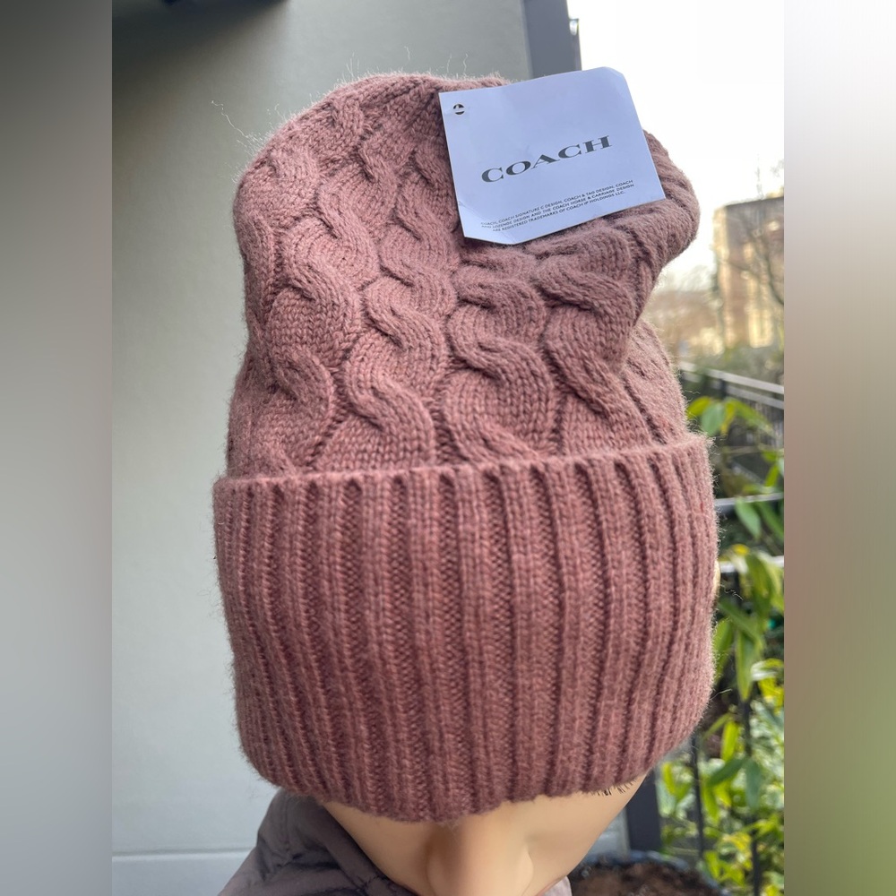 Coach Dark Camel Knit Beanie - Picture 14 of 15